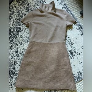 Theory Tan Textured Mini Dress